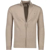 Gant para homem. 87214 Casaco de lã de ovelha muito fina com fecho de correr castanho (4XL), Marrom, Casual, Algodão