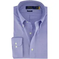 Ralph Lauren para homem. 712870507002 Camisa Oxford de ajuste personalizado azul (45.5), Casual, Algodão, Clássico, Manga comprida