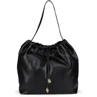 HUGO para mulher. 50552198 Saco de tiracolo com cordão e ferragens douradas preto (OSFA), Casual, Poliuretano