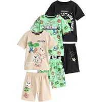 Next Pijama 'License Minecraft' bege / menta / preto / branco