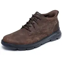 SKECHERS para homem. 205514 Botins Slip-Ins Relaxed Fit: Arch Fit Garza - Ridley castanho (45), Couro, Marrom, Plano, Cordão, Casual