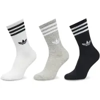 Adidas Originals Meias '3-Stripes High Crew 3 Pairs' cinzento / preto / branco