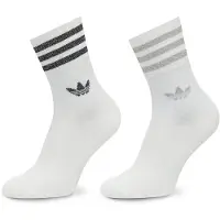 Adidas Meias Mid-Cut Glitter Crew Socks 2 Pairs mulheres - Branco - XS