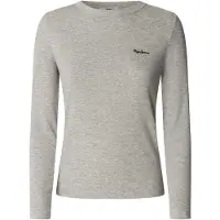 Pepe Jeans para mulher. PL5000025 T-shirt Betina cinzenta (S), Casual, Cinza, Algodão, Manga comprida