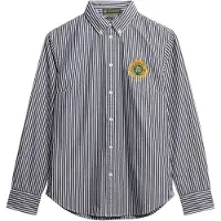 Superdry para mulher. W4010514A Camisa Slim Crest poplin azul (XS), Casual, Algodão, Manga comprida