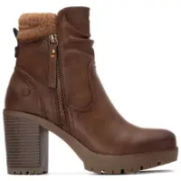 Refresh para mulher. 17319901-CAMEL Botins 173199 castanhos (37), Marrom, 8 a 10cm, Zíper, Casual