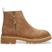Alpe para mulher. 548311 Botins em pele nórdica castanha (40), Couro, Marrom, Plano, 1 a 3cm, Zíper, Casual