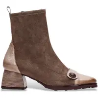 Hispanitas para mulher. HI254219 Botins em pele Marsella castanhos (36), Couro, Marrom, 3 a 5cm, Zíper, Casual