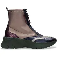 Hispanitas para mulher. CHI243628 Botins desportivos em pele bronze (36), Couro, 3 a 5cm, Zíper, Casual