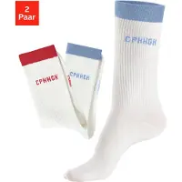 Copenhagen Studios Meias de desporto azul / branco