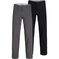 Jack & Jones Calças chino 'JPSTKane Dave' cinzento escuro / preto