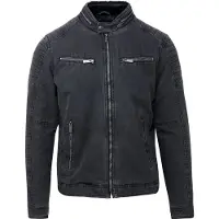 KOROSHI Casaco meia-estação preto denim