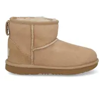 Ugg para menina. 1017715K Botins Classic Mini II em pele bege (36), Couro, Plano, Nenhum, Casual, moda infantil