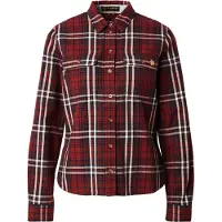Superdry para mulher. W4010513A Camisa de flanela xadrez Lumberjack vermelha (L), Vermelho, Casual, Algodão, Manga comprida