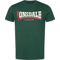 Lonsdale Camisa 'Two Tone' verde escuro / laranja escuro / branco