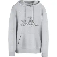Cotton Prime Sweatshirt 'Leuchtturm - Moin' acinzentado / preto