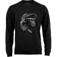 Cotton Prime Sweatshirt 'Cool Monkey Mit Brille' cinzento / preto / branco