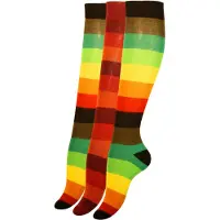 Cotton Prime Meias pelo joelho amarelo / verde relva / vermelho / vermelho claro