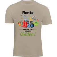 Cotton Prime Camisa 'Rente - Endlich Zeit Für Den Garten' bege / verde / vermelho / preto