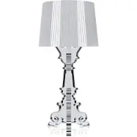 Kartell Candeeiro de mesa Bourgie, prateado, 78 cm, regulável, E14-LED