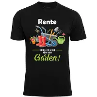 Cotton Prime Camisa 'Rente - Endlich Zeit Für Den Garten' azul / verde / vermelho / preto