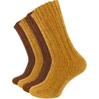 Cotton Prime Meias castanho escuro / amarelo dourado