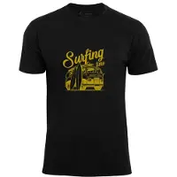 Cotton Prime Camisa 'Surf Tme Urlaub Meer Ozean' açafrão / preto