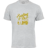 Cotton Prime Camisa 'Surf Tme Urlaub Meer Ozean' amarelo escuro / cinzento