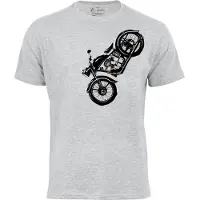 Cotton Prime Camisa 'Vintage Motorcycle' cinzento / preto