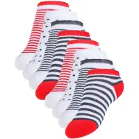 Cotton Prime Meias 'Maritim' cinzento escuro / vermelho / branco