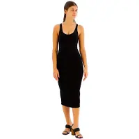 Armani Exchange para mulher. XW000820AF13729UC001 Vestido midi preto (L), Casual, Viscoso, Sem mangas / correias