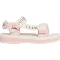 Pepe Jeans para menina. PGS70068 Sandálias de tiras brancas em bruto (37), Branco, 1 a 3cm, Velcro, Casual, moda infantil