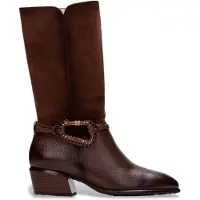Hispanitas para mulher. PHI254298 Botas de couro Verona castanhas (40), Marrom, 3 a 5cm, Nenhum, Casual