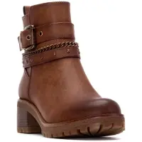 Refresh para mulher. 17291801-CAMEL Botins 172918 castanhos (38), Marrom, 3 a 5cm, Zíper, Casual