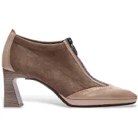 Hispanitas para mulher. HI254324 Sapatos de couro castanhos Atlanta (41), Marrom, 5 a 8cm, Zíper, Casual