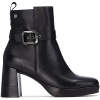 Carmela para mulher. 16253304-NEGRO Botins em pele 162533 preto (39), Couro, Plano, Zíper, Casual