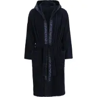 Emporio Armani para homem. EM002255_AF14986 Roupão de banho turco com logótipo na orla em azul-marinho (S), Homewear, Algodão