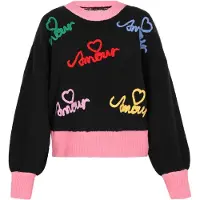 Mymo Pullover oversized 'Young Fashion' amarelo / rosa escurecido / vermelho / preto