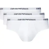 Emporio Armani para homem. EM000258_AF14132 Conjunto de 3 cuecas de malha elástica branca (XXL), Branco, Homewear, Algodão