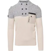KOROSHI Pullover acinzentado / branco lã