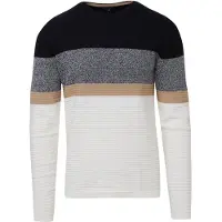 KOROSHI Pullover camelo / navy / acinzentado / offwhite