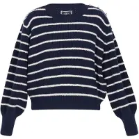Dreimaster Maritim Pullover oversized navy / branco