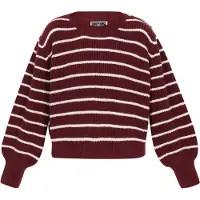Dreimaster Maritim Pullover oversized vermelho escuro / branco