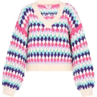 Mymo Pullover oversized 'Young Fashion' creme / navy / turquesa / amora