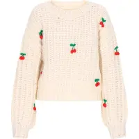 Mymo Pullover 'Young Fashion' verde / vermelho / branco lã
