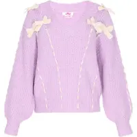 Mymo Pullover oversized ameixa / branco natural