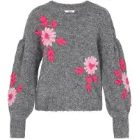 Mymo Pullover oversized cinzento escuro / rosa / cor-de-rosa