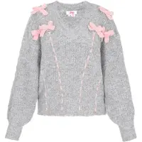 Mymo Pullover oversized cinzento / cor-de-rosa