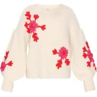 Mymo Pullover oversized bege / rosa / vermelho
