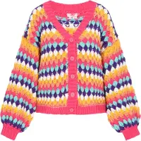Mymo Casaco de malha azul / roxo / laranja / rosa